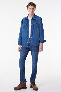 Straight Fit Düz Kesim Normal Bel Esnek Arizona Jean Denim Kot Pantolon - Stone-W12O01758 (görsel 4)