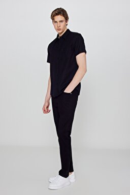 Pamuklu Arizona Straight Fit Cepli Esnek Jean Kot Denim Pantolon - Black-W12O021001