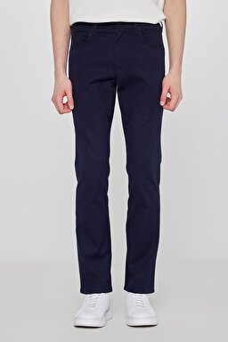 Pamuklu Arizona Straight Fit Cepli Esnek Jean Kot Denim Pantolon - Navy-W12O021410 (görsel 3)