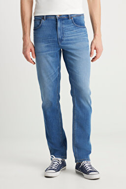 Texas Straight Fit Normal Bel Düz Paça Koyu Mavi Pamuklu Esnek Denim Jean Pantolon - Heritage Haze-W12S00018357 (görsel 3)