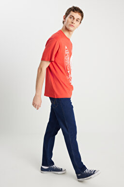 Texas Slim Fit Dar Kesim Normal Bel Dar Paça Koyu Mavi Pamuklu Esnek Jean Denim Pantolon - Dark Indigo-W12S00029317