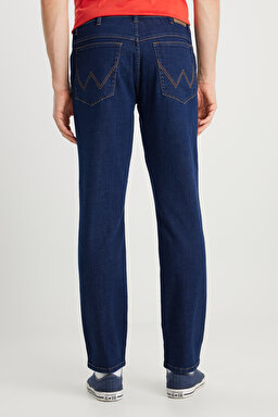 Texas Slim Fit Dar Kesim Normal Bel Dar Paça Koyu Mavi Pamuklu Esnek Jean Denim Pantolon - Dark Indigo-W12S00029317 (görsel 5)