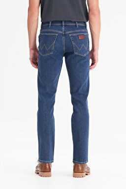 Texas Slim Fit Dar Kesim Normal Bel Dar Paça Koyu Mavi Pamuklu Esnek Jean Denim Pantolon - Dark Indigo-W12S00032317 (görsel 5)