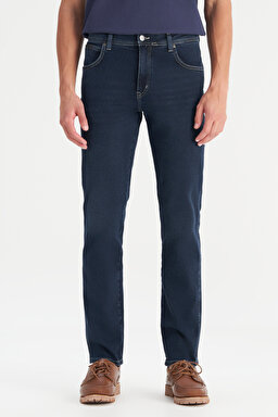 Texas Slim Fit Normal Bel Denim Esnek Jean Kot Pantolon - Deep Blue-W12S001397 (görsel 2)