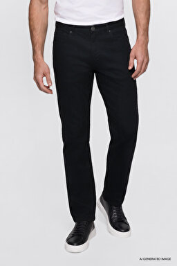 Texas Slim Fit Dar Kesim Normal Bel Siyah Esnek Pantolon - Black-W12S004001 (görsel 3)