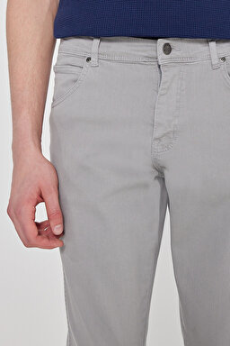 Texas Slim Fit Dar Kesim Normal Bel Açık Gri Esnek Pantolon - Gray-W12S004035 (görsel 5)