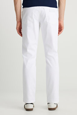 Texas Slim Fit Dar Kesim Normal Bel Beyaz Esnek Pantolon - White-W12S004100 (görsel 4)