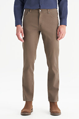 Texas Authentic Slim Fit Dar Kesim Normal Bel Bej Esnek Pantolon - Tarmac-W12S004191 (görsel 2)