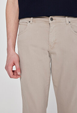 Texas Authentic Slim Fit Dar Kesim Normal Bel Bej Esnek Pantolon - Beige-W12S004614 (görsel 5)