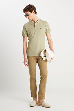 Texas Slim Fit Dar Kesim Normal Bel Kahverengi Esnek Pantolon - Tobacco Brown-W12S004SZ (görsel 2)