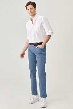 Texas Slim Fit Dar Kesim Normal Bel İndigo Esnek Pantolon - İndigo-W12S004TF (görsel 2)