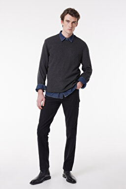 Texas Slim Fit Dar Kesim Normal Bel Esnek Jean Kot Pantolon - Black-W12S016100 (görsel 4)