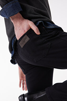 Texas Slim Fit Dar Kesim Normal Bel Esnek Jean Kot Pantolon - Black-W12S016100 (görsel 5)