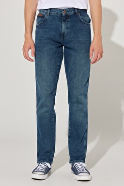 Texas Slim Fit Dar Kesim Normal Bel Mavi Esnek Jean Kot Pantolon - Mid Blue-W12S020XT