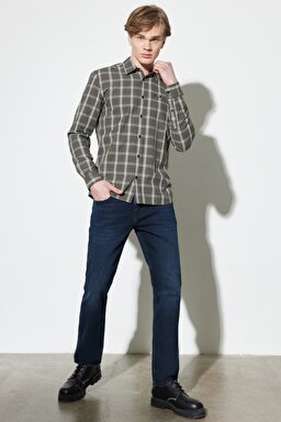 Texas Slim Fit Dar Kesim Normal Bel Mavi Esnek Jean Kot Pantolon - Stone-W12S02258 (görsel 3)
