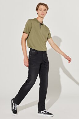 Texas Slim Fit Dar Kesim Normal Bel Esnek Jean Kot Pantolon - Black-W12S032001 (görsel 3)