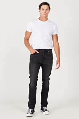 Texas Slim Fit Dar Kesim Normal Bel Antrasit Esnek Jean Kot Pantolon - Stone-W12S04958 (görsel 3)