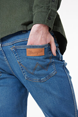 Texas Slim Fit Dar Kesim Normal Bel Mavi Esnek Jean Kot Pantolon - Mid Blue-W12S053XT (görsel 4)