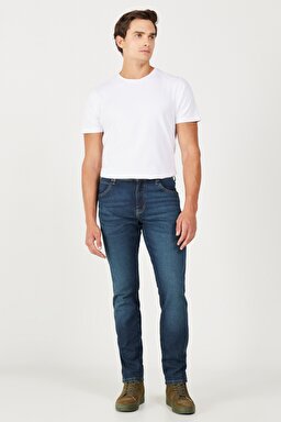 Texas Slim Fit Dar Kesim Normal Bel Mavi Esnek Jean Kot Pantolon - Green-W12S057300 (görsel 2)