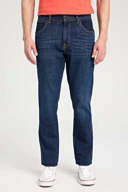 Slim Fit Dar Kesim Normal Bel Dar Paça Koyu Mavi Texas Jean Kot Pantolon - Balancing Act-W12S085W50 (görsel 4)