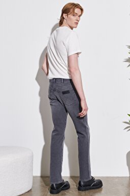 Texas Slim Fit Dar Kesim Normal Bel Gri Esnek Jean Kot Pantolon - Gray-W12S3051U (görsel 5)