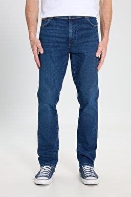 Slim Fit Dar Kesim Normal Bel Dar Paça Texas Koyu Mavi Esnek Jean Denim Pantolon - Dark Trails-W12S6575815 (görsel 2)