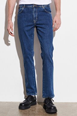 Texas Slim Fit Normal Bel Denim Esnek Jean Kot Pantolon - Blue-W12SAO67S