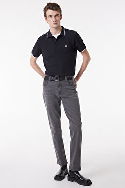 Slim Fit Dar Kesim Normal Bel Gri Esnek Texas Jean Denim Kot Pantolon - Vibration-W12SBY852 (görsel 2)