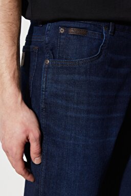 Texas Slim Fit Dar Kesim Normal Bel Koyu Mavi Esnek Jean Kot Pantolon - Convoy-W12SCS24O (görsel 6)