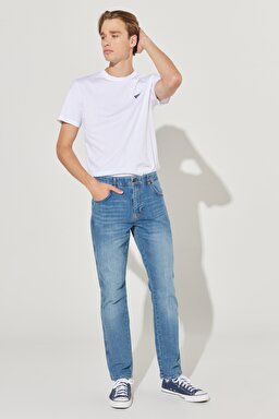 Texas Slim Fit Dar Kesim Normal Bel Mavi Esnek Jean Kot Pantolon - On Point-W12SCSZ84 (görsel 2)