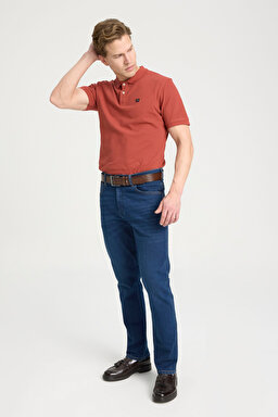 Texas Slim Fit Dar Kesim Normal Bel Koyu Mavi Esnek Jean Kot Pantolon - Silkway-W12SCV39X (görsel 3)