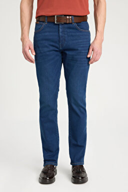 Texas Slim Fit Dar Kesim Normal Bel Koyu Mavi Esnek Jean Kot Pantolon - Silkway-W12SCV39X (görsel 4)