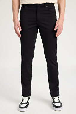 Texas Slim Fit Dar Kesim Normal Bel Siyah Esnek Pantolon - Black-W12SEA001 (görsel 4)
