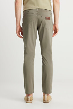 Slim Fit Dar Kesim Normal Bel Dar Paça Zeytin Yeşili Texas Pantolon - Dusty Olive-W12SEA45 (görsel 4)