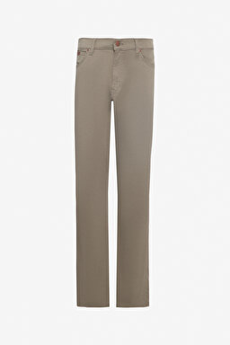 Slim Fit Dar Kesim Normal Bel Dar Paça Zeytin Yeşili Texas Pantolon - Dusty Olive-W12SEA45 (görsel 6)