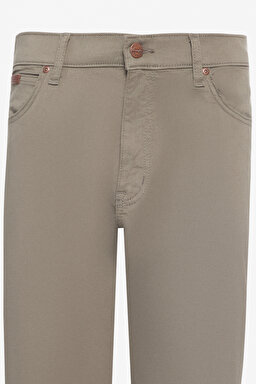 Slim Fit Dar Kesim Normal Bel Dar Paça Zeytin Yeşili Texas Pantolon - Dusty Olive-W12SEA45 (görsel 7)