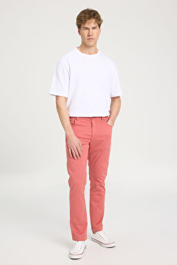 Texas Slim Fit Dar Kesim Normal Bel Kiremit Esnek Pantolon - Faded Rose-W12SEAXAP