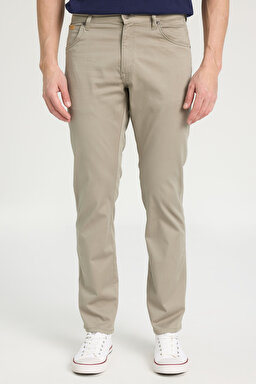 Texas Slim Fit Normal Bel Esnek Pantolon - Vetiver Green-W12SEAXT7 (görsel 5)