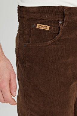 Texas Slim Fit Normal Bel Esnek Pantolon - Brown-W12SEC455 (görsel 5)