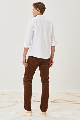 Texas Slim Fit Normal Bel Esnek Pantolon - Brown-W12SECH28 (görsel 6)
