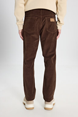 Texas Slim Fit Dar Kesim Normal Bel Kadife Esnek Pantolon - Coffee Bean-W12SECH31 (görsel 5)
