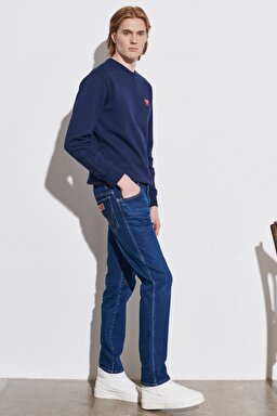 Texas Slim Fit Dar Kesim Normal Bel Esnek Jean Kot Pantolon - Blue Nun-W12SU825I (görsel 3)