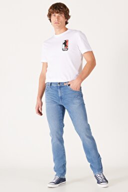 Texas Slim Fit Dar Kesim Normal Bel Açık Mavi Esnek Jean Kot Pantolon - Blue Moon-W12SU8392 (görsel 2)