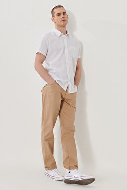 Slim Fit Normal Bel 5 Cep Esnek Pantolon - Light Khaki-W12SWAX4K
