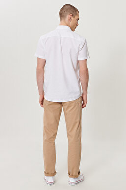 Slim Fit Normal Bel 5 Cep Esnek Pantolon - Light Khaki-W12SWAX4K (görsel 2)
