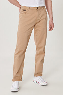 Slim Fit Normal Bel 5 Cep Esnek Pantolon - Light Khaki-W12SWAX4K (görsel 3)