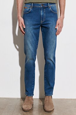 Texas Slim Fit Dar Kesim Normal Bel Esnek Jean Kot Pantolon - Mid Blue-W12SX5365