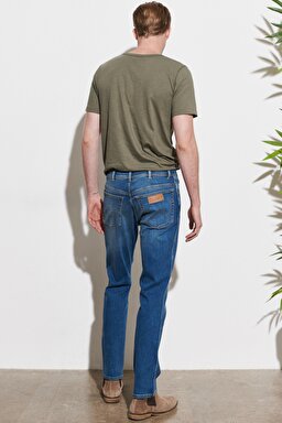 Texas Slim Fit Dar Kesim Normal Bel Esnek Jean Kot Pantolon - Mid Blue-W12SX5365 (görsel 6)