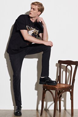 Texas Tapered Regular Fit Denim Esnek Jean Kot Pantolon - Venom Black-W12T001009 (görsel 3)