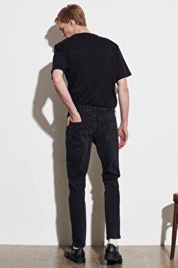 Texas Tapered Regular Fit Denim Esnek Jean Kot Pantolon - Venom Black-W12T001009 (görsel 6)